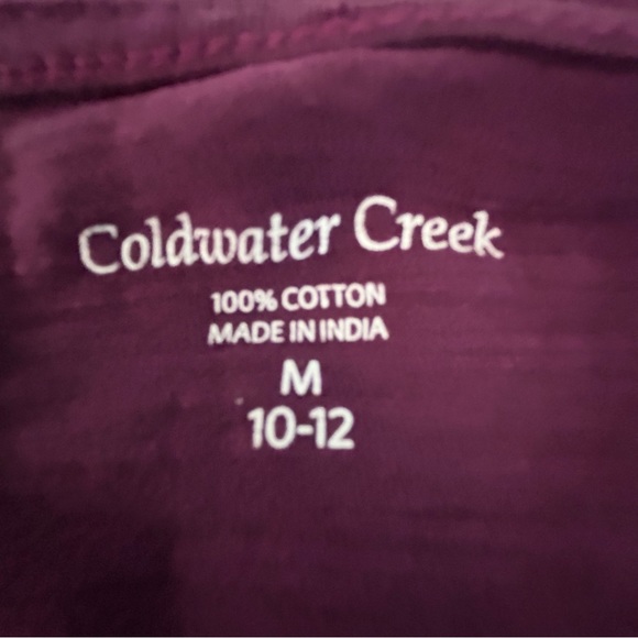 Coldwater Creek plum purple sequins chevron pattern cotton tank Size M - Picture 5 of 9